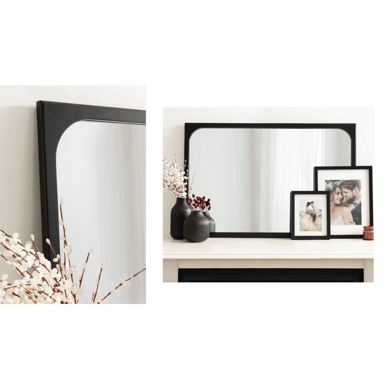 Kate & Laurel All Things Decor 24"x36" Kenai Framed Wall Mirror Walnut Brown: Modern Rectangular Design, No Assembly Required