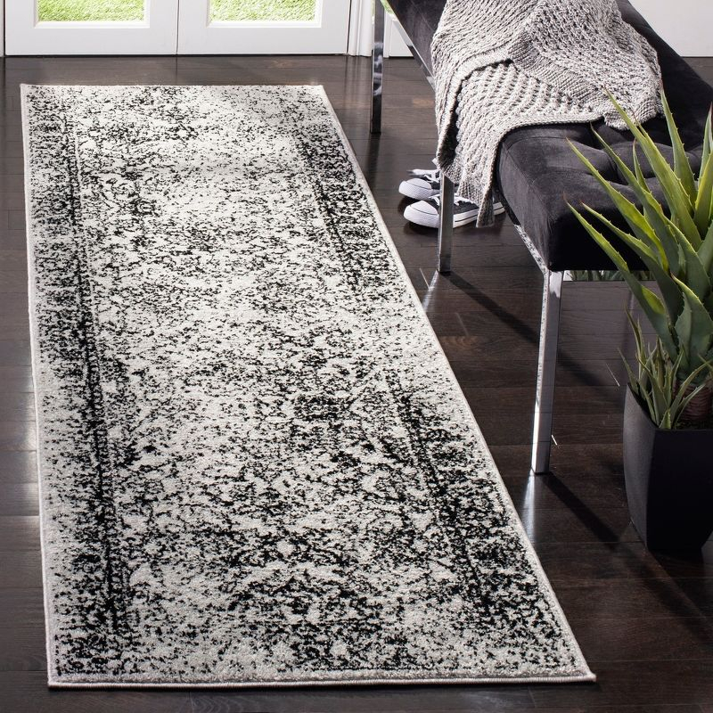 Adirondack ADR109 Machine Made Indoor Runner - Grey/Black - 2'-6"x14' - Safavieh