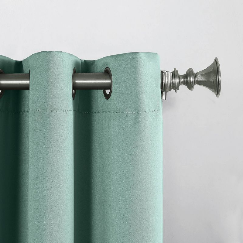 40"x84" Sun Zero Room Darkening Lazlo Grommet Curtain Panel Mineral: Modern Thermal Insulated, Energy Efficient, Noise Reduction