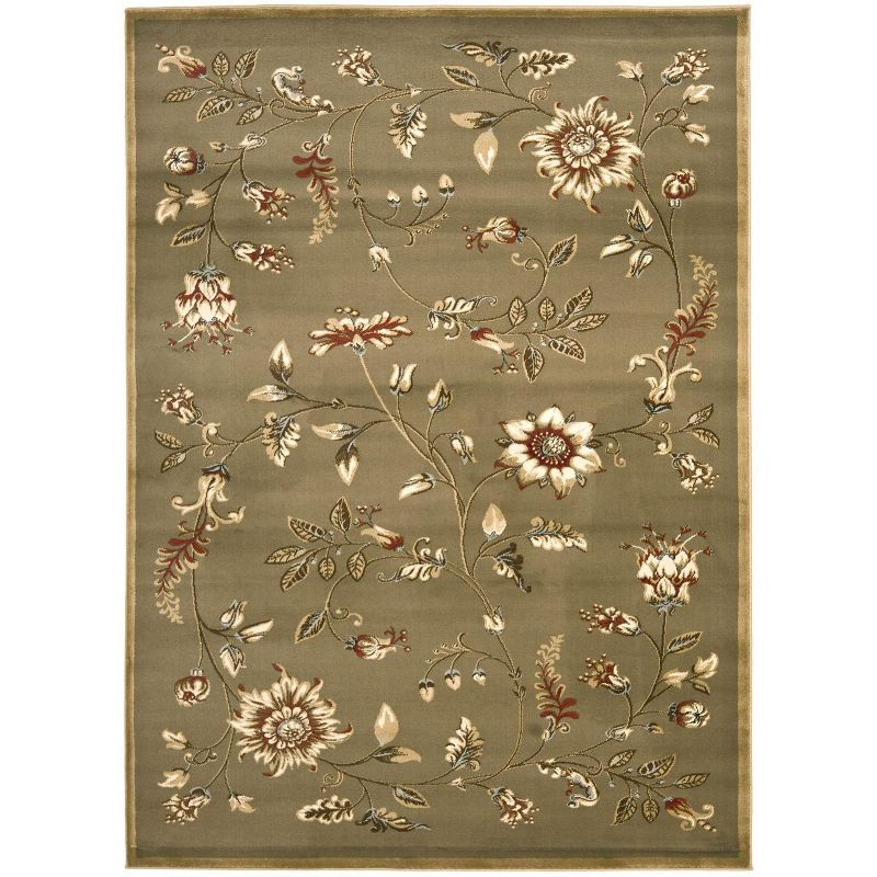 Lyndhurst LNH552 Power Loomed Area Rug - Green/Multi - 6'7"x9'6" - Safavieh