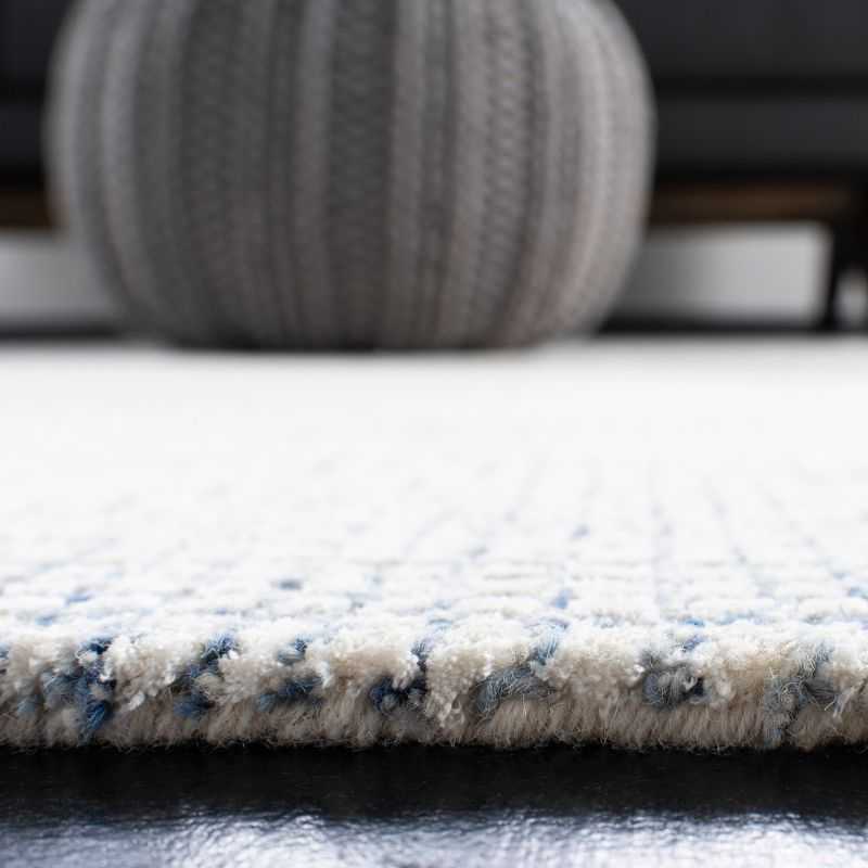 Abstract ABT470 Handmade Indoor Area Rug - Ivory/Blue - 8'x8' - Safavieh