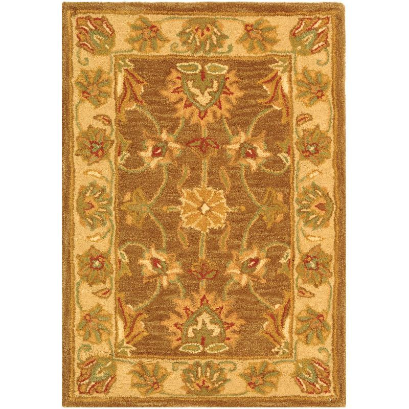 Heritage HG343 Handmade Accent Rug - 2'x3' - Brown/Ivory - Safavieh