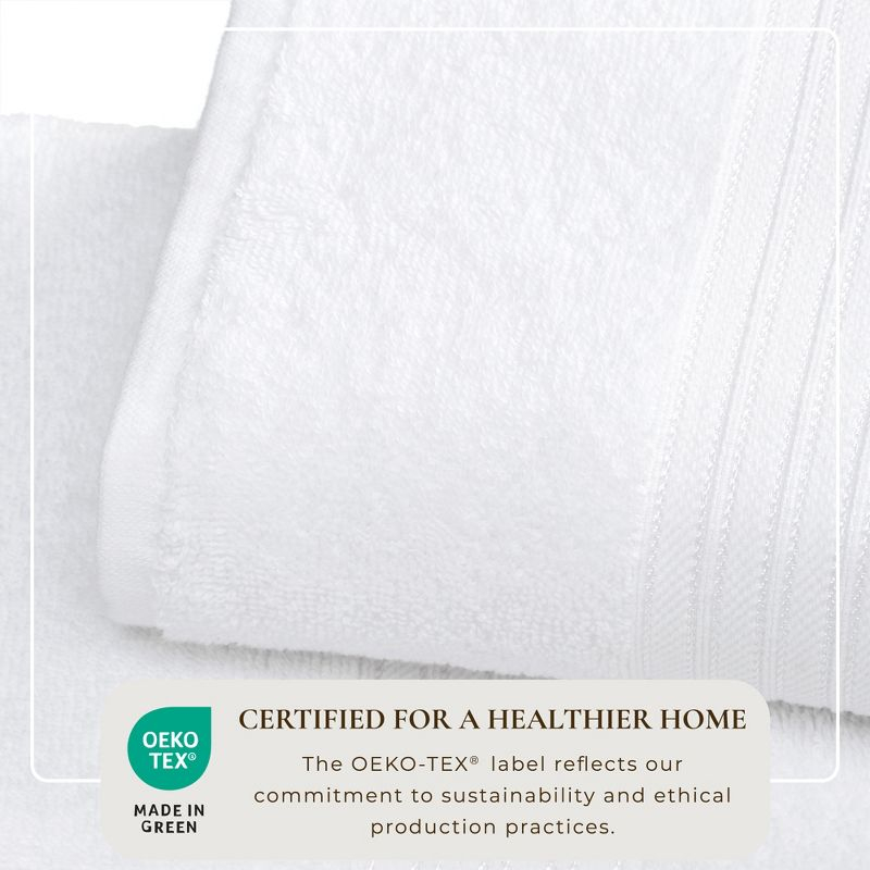 100% Cotton Quick-Dry Everday Towel Set - Great Bay Home (4 Pack Bath Towels, White)