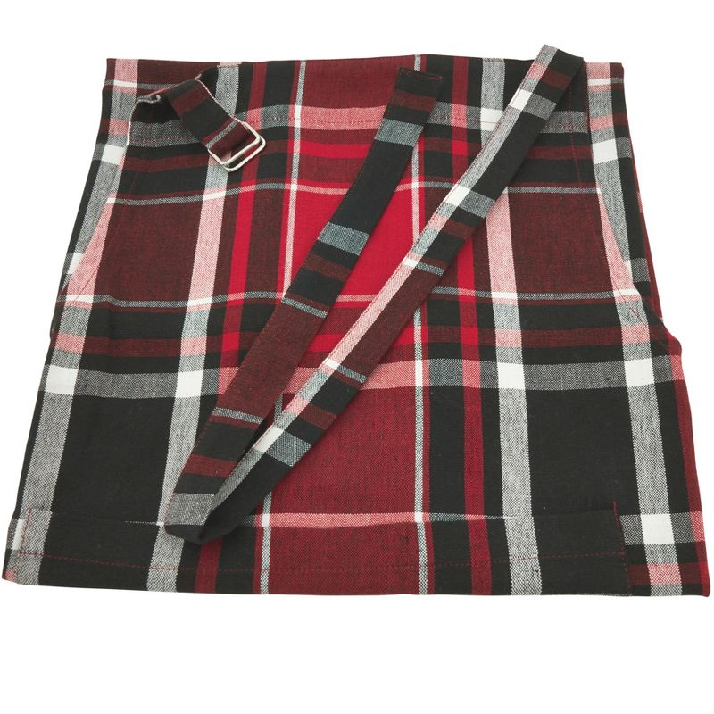 Saro Lifestyle Plaid Apron, 24"x36", Red