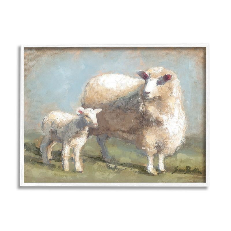 Stupell Industries Sheep Lamb Family Farm Framed Giclee Art, 16 x 20