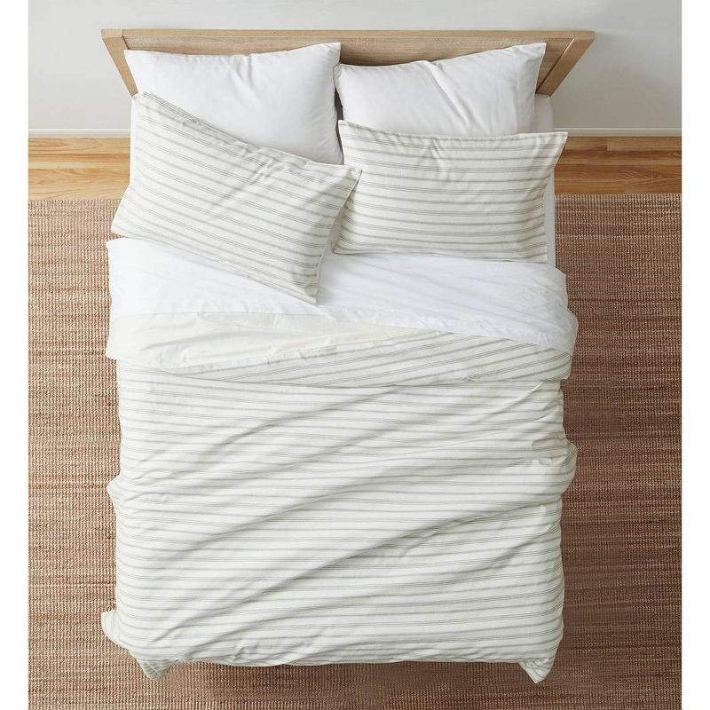 Blue Loom 3pc Full/Queen Saylor Duvet Set Ivory/Gray: Bedding, Non-Woven, Machine Washable