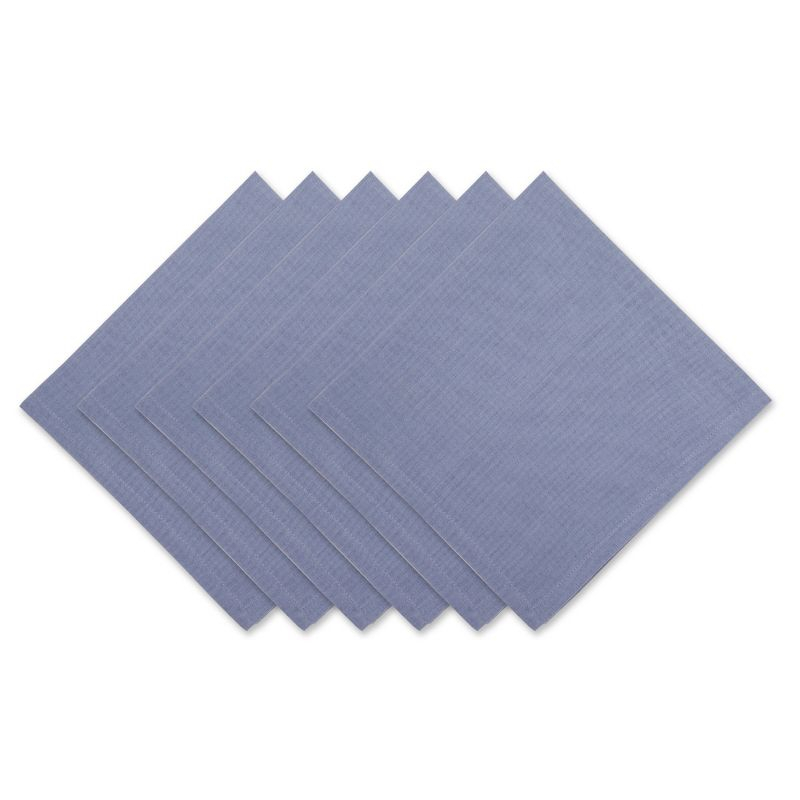 Design Imports Stonewash Blue Solid Napkin Set/6