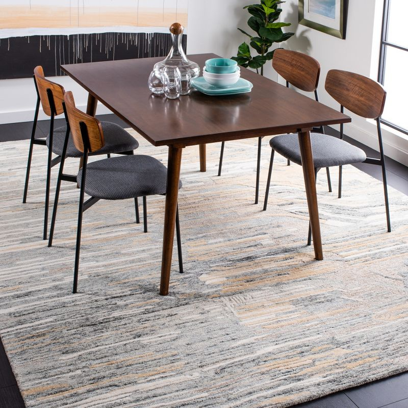 Metro MET902 Hand Tufted Indoor Area Rug - Natural/Gold - 6'x6' - Safavieh