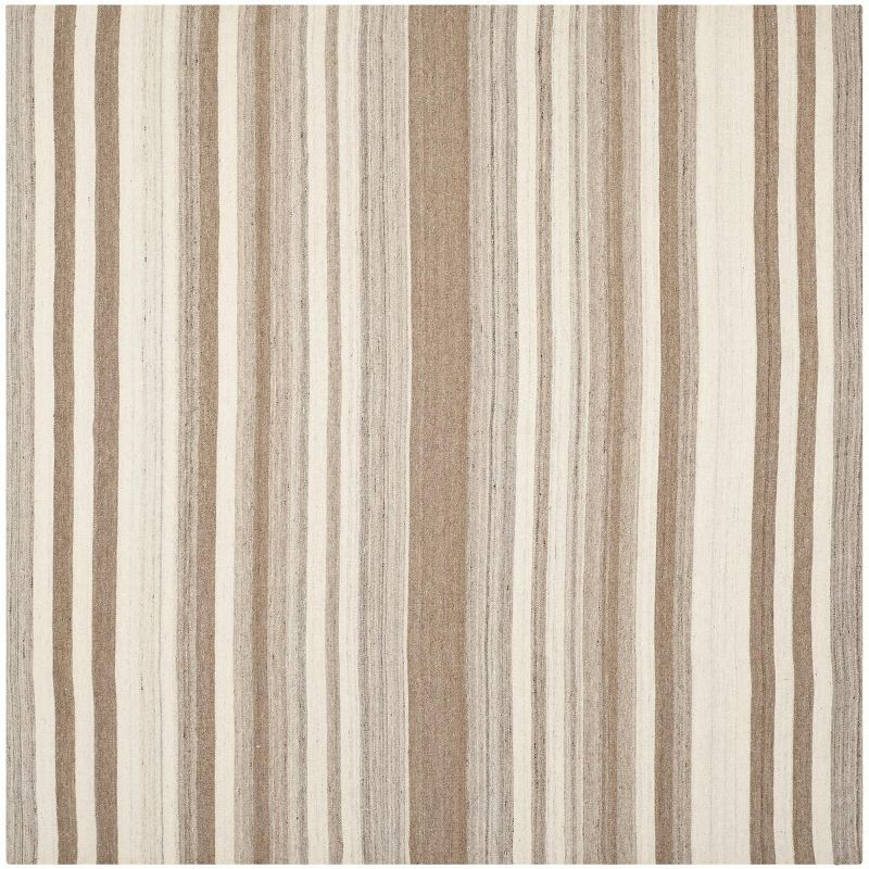 Dhurries DHU631 Hand Woven Area Rug - Natural/Camel - 7'x7' - Safavieh.