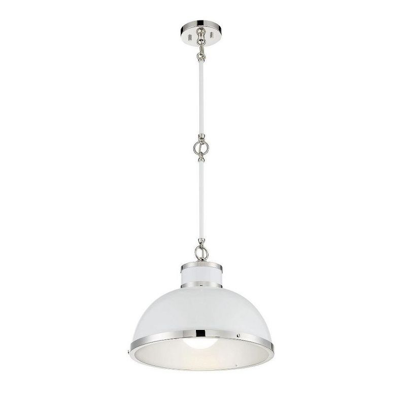 Savoy House Corning 1 - Light Pendant in  Gray/Polished Nickel