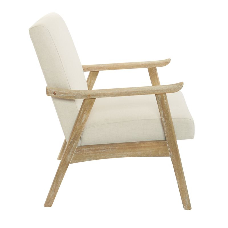 Weldon Chair Linen - OSP Home Furnishings: Mid-Century Modern, Rustic Wood Frame, Comfortable Seating