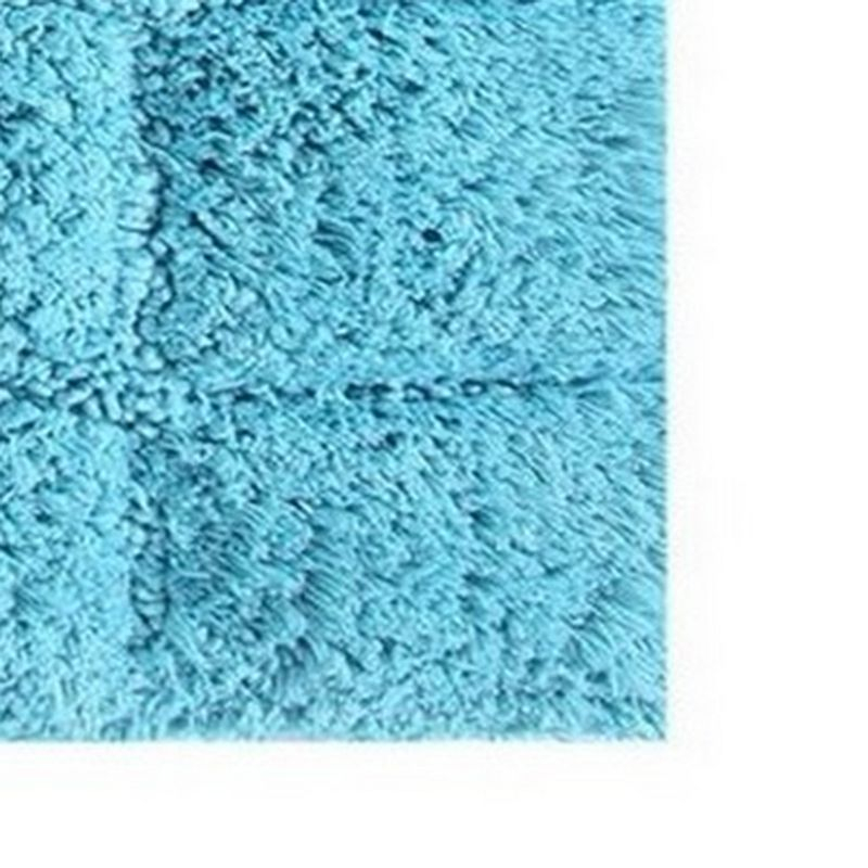 Knightsbridge Summer Tile 220 GSF Non Skid Back Bath Rug 21 x 34 - Aqua
