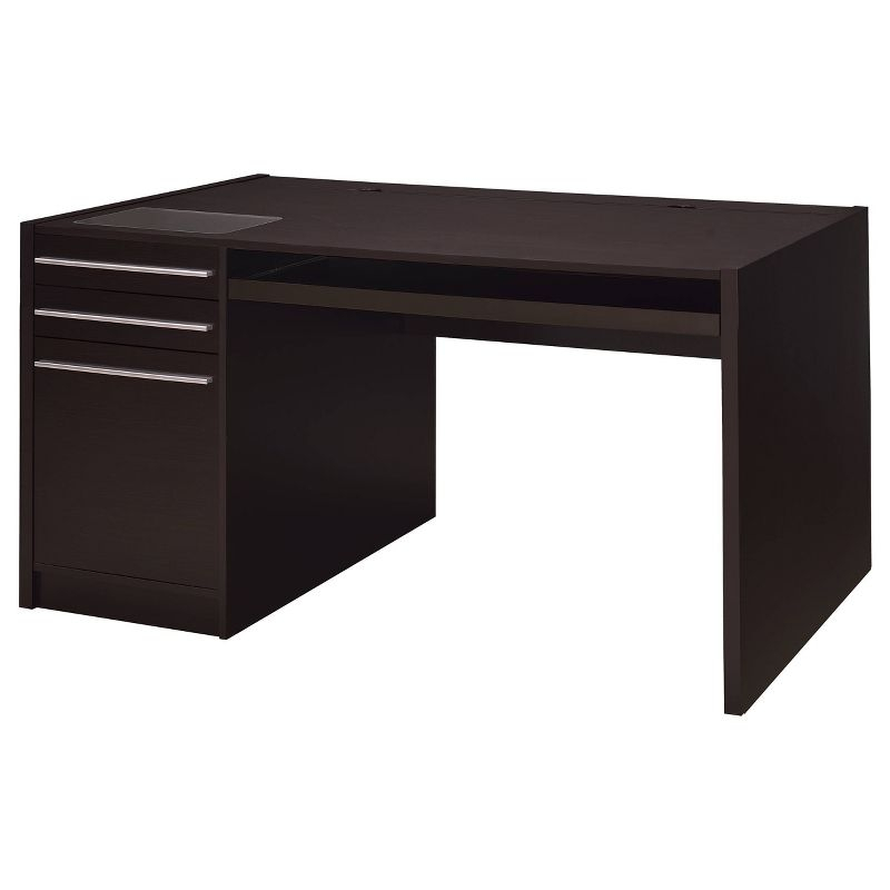 Halston 3 Drawer Office Desk Cappuccino - Coaster