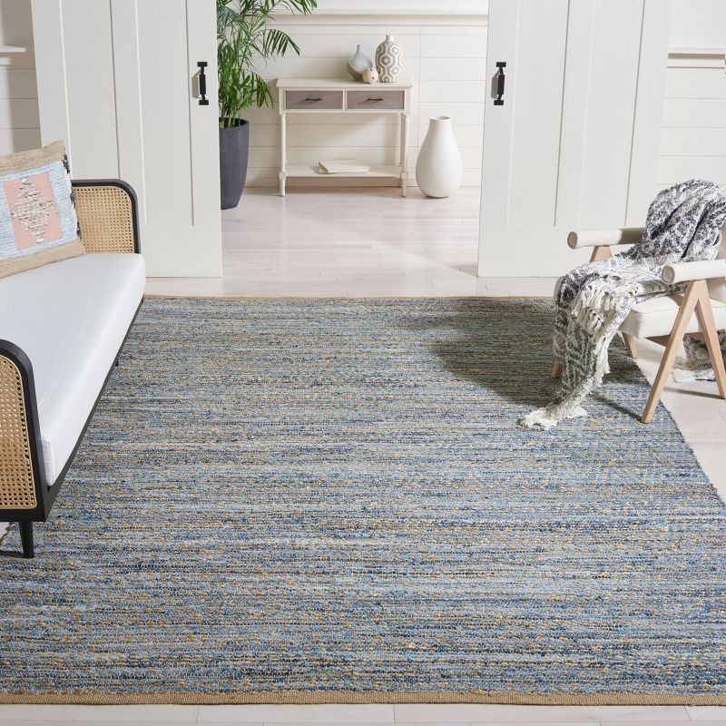 Cape Cod CAP350 Hand Woven Area Rug - Natural/Blue - 8'9"x11'9" - Safavieh.