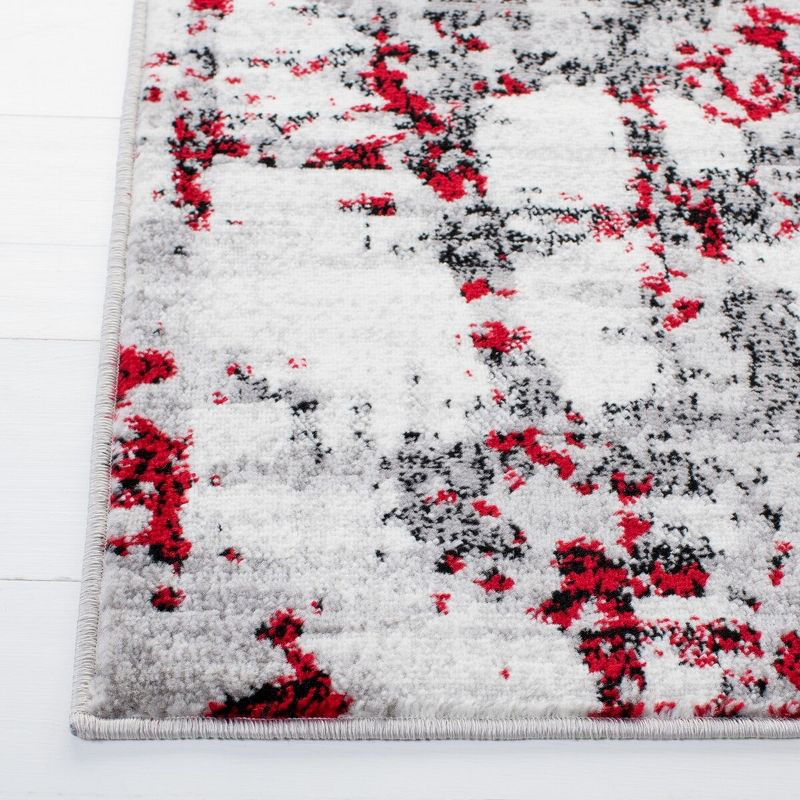 Skyler SKY193 Power Loomed Indoor Accent Rug - Grey/Red - 3'x5' - Safavieh