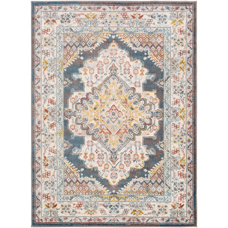 Livabliss 5'3"x7'3" Kashan Traditional Rugs Beige: Stain & Fade-Resistant, Medium Pile, Polypropylene