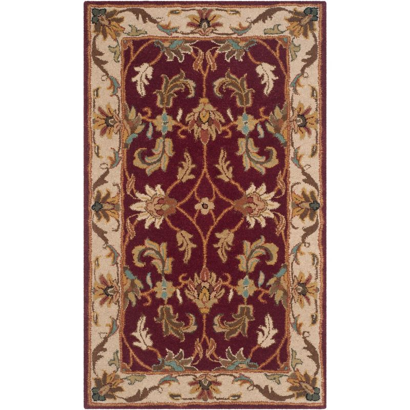 Heritage HG628 Hand Tufted Area Rug - Red/Ivory - 3'x5' - Safavieh.