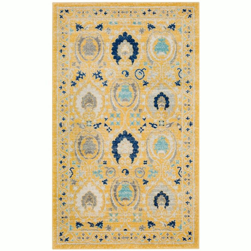 Evoke EVK251 Power Loomed Accent Rug - Gold/Ivory - 3'x5' - Safavieh.