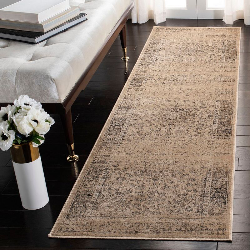 Vintage VTG113 Power Loomed Indoor Skid-Resistant Runner Rug - Warm Beige - 2'2"x9' - Safavieh