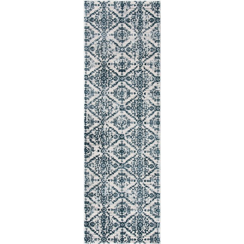 Martha Stewart Isabella - MSR0953 - Indoor Power Loomed Runners - Navy/Ivory - 2'2"x7'