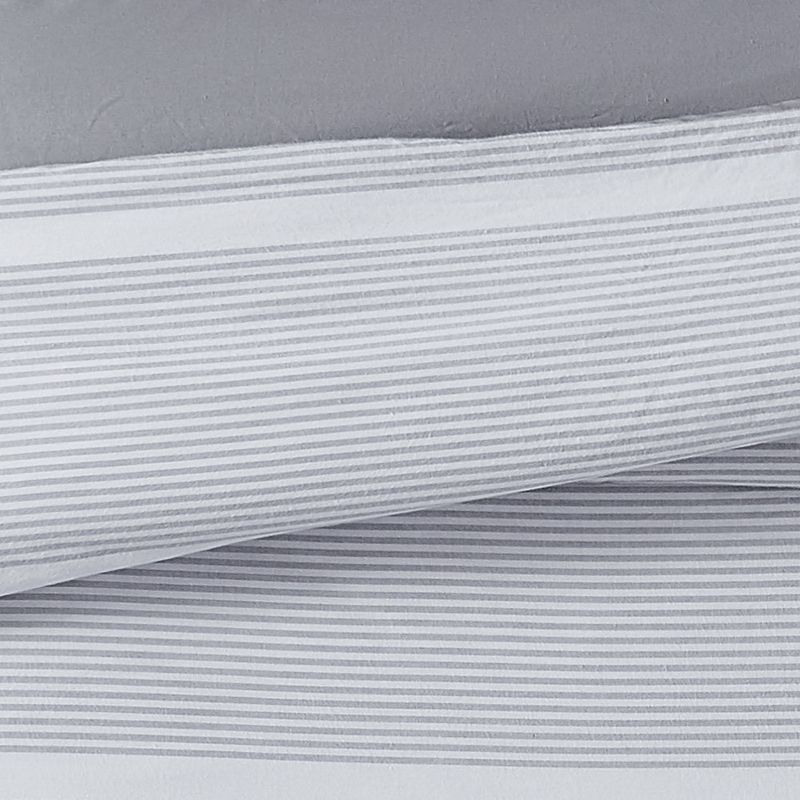 Brooklyn Loom 3pc King Niari Yarn Dye Stripe Comforter Set Gray: OEKO-TEX Certified, Includes Shams