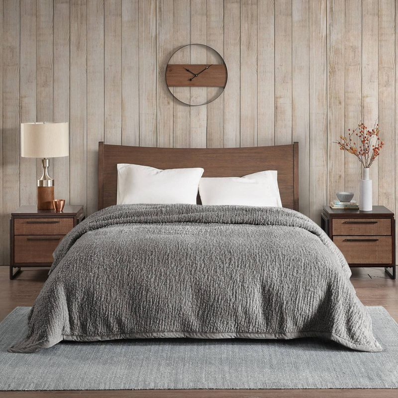 King Burlington Berber Bed Blanket Gray