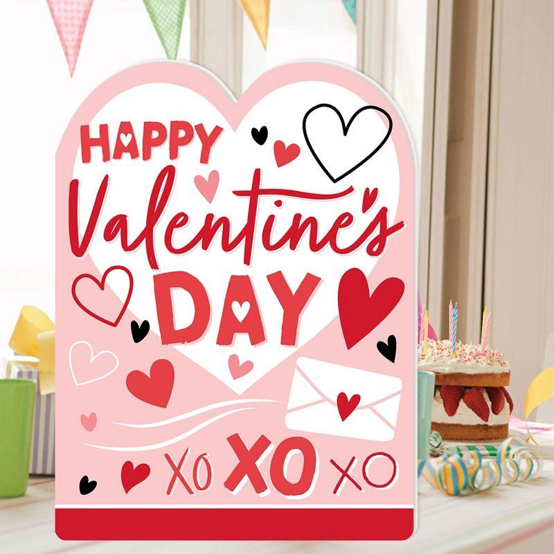 Big Dot of Happiness Happy Valentine's Day - Kids Valentine's Day Giant Greeting Card - Big Shaped Jumborific Card