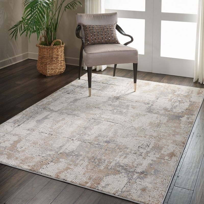 Nourison Rustic Textures Contemporary Indoor Area Rug Beige/Grey 3'11" x 5'11"