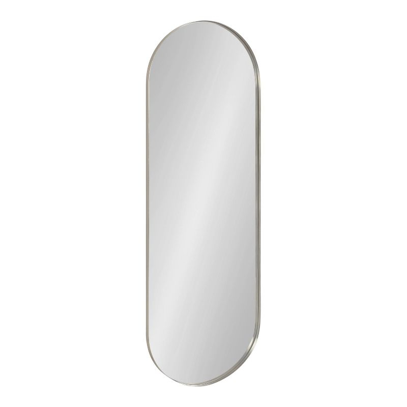 16"x48" Rollo Capsule Framed Decorative Wall Mirror Silver - Kate & Laurel All Things Decor: Full-Length, Oval, Metal Frame