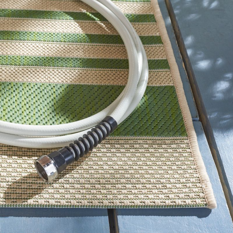 Courtyard CY6062 Power Loomed Indoor/Outdoor Runner Rug - Green/Beige - 2'3"x8' - Safavieh.