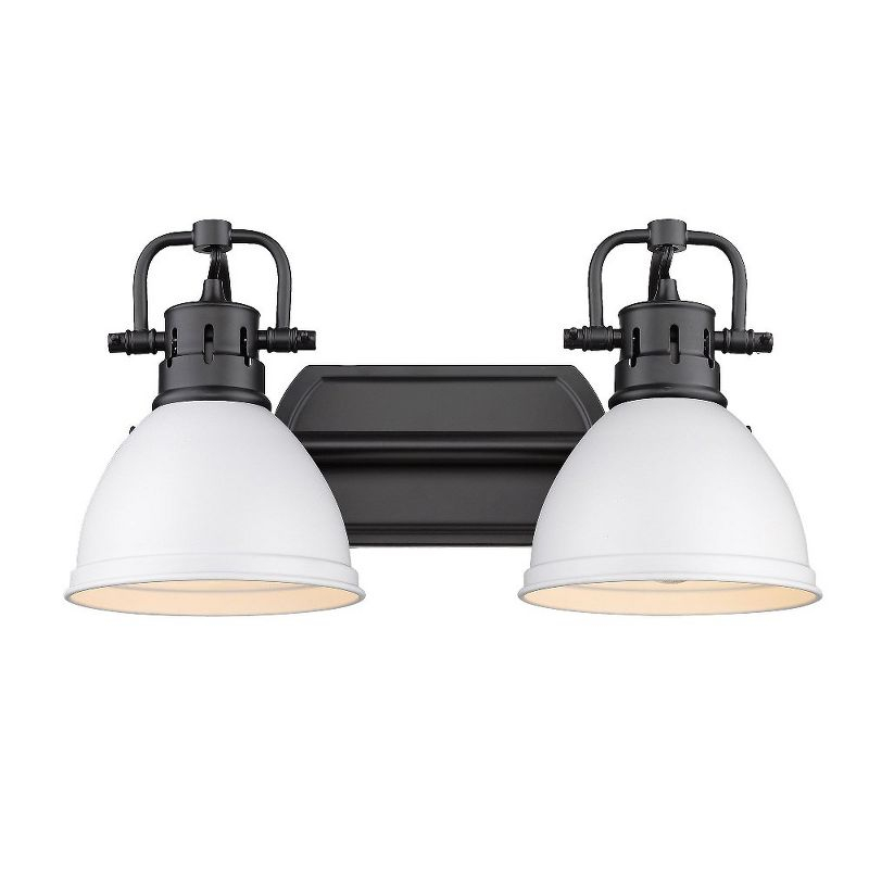 Golden Lighting Duncan 2-Light Vanity Light in Matte Black with Matte White