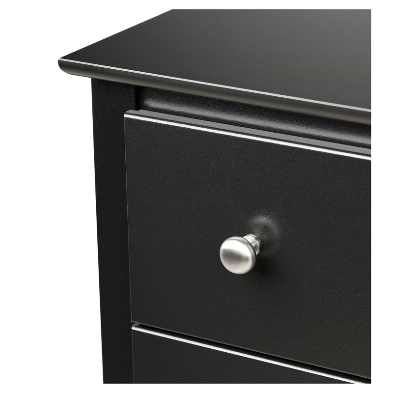Prepac Sonoma 3 Drawer Nightstand - Black : Wood Composite Bedside Table, Rectangle Shape, Spot Clean