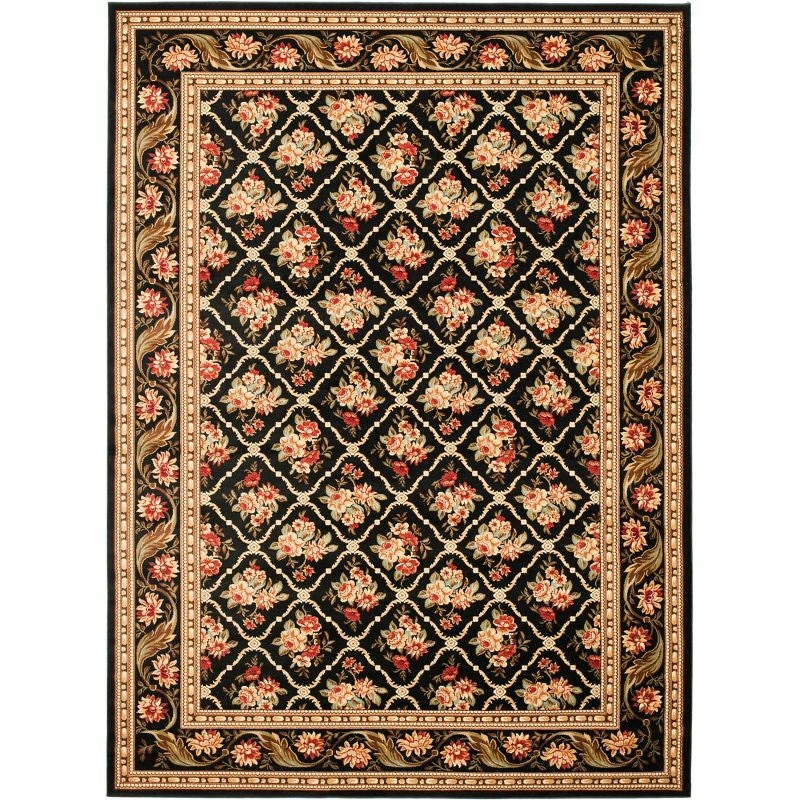 Lyndhurst LNH556 Power Loomed Area Rug - Black/Black - 8'x11' - Safavieh.