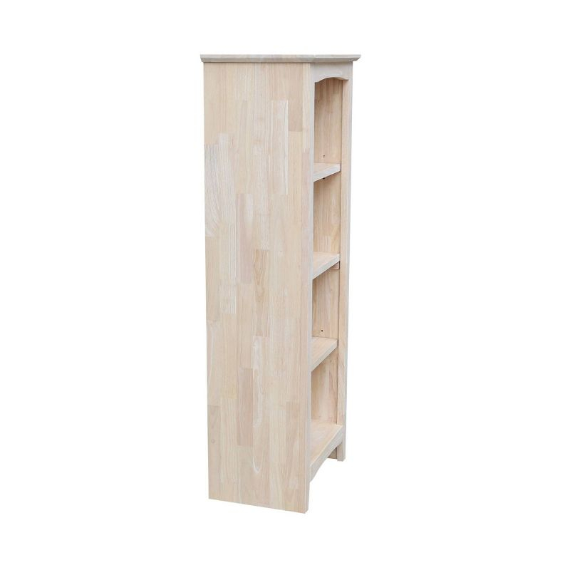 48" Shaker Bookcase Unfinished Brown - International Concepts: Solid Parawood, 3-Tier Storage