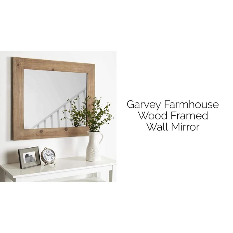 30" x 36" Garvey Wood Framed Wall Mirror Rustic Brown - Kate and Laurel
