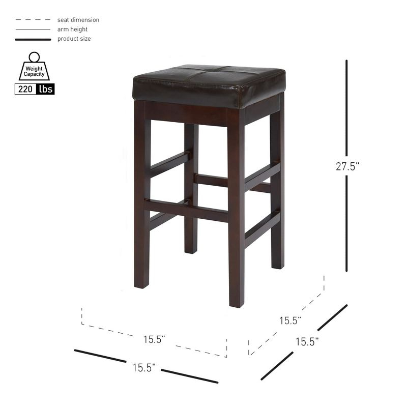 New Pacific Direct Valencia Backless Bicast Leather Counter Stool