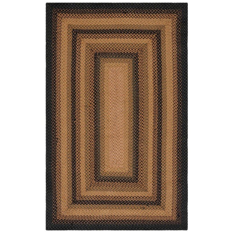 Braided BRD651 Flat Weave Indoor Area Rug - Gold/Sage - 4'x6' - Safavieh