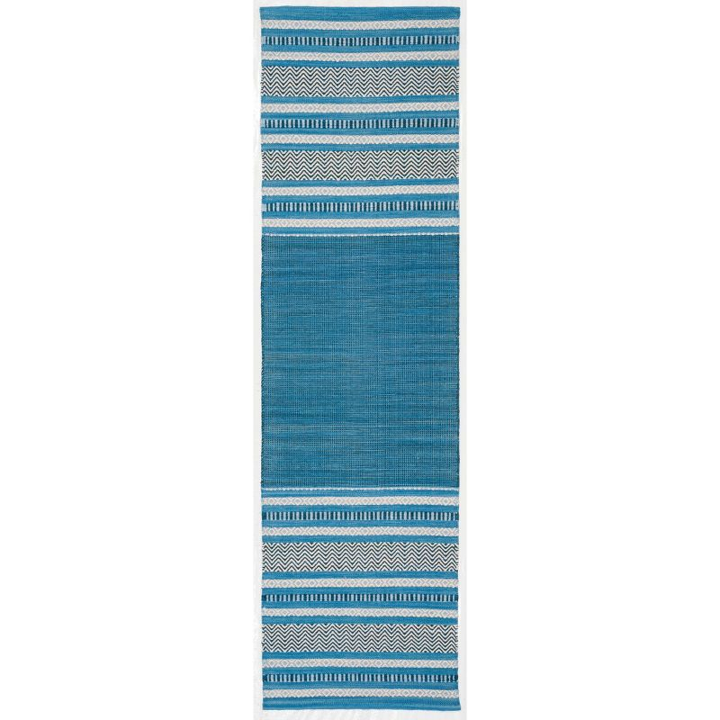 Montauk MTK214 Hand Woven Indoor Runner Rug - Blue/Grey - 2'6"x10' - Safavieh