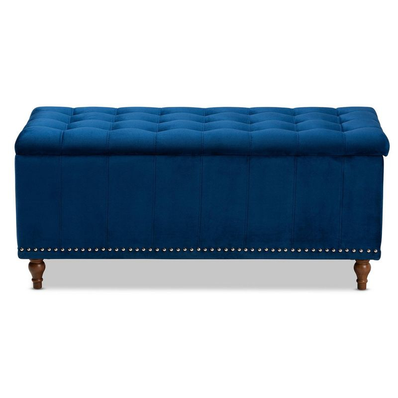 Kaylee Velvet Upholstered Button Tufted Storage Ottoman Bench: Elegant Bedroom & Living Room Decor - Baxton Studio