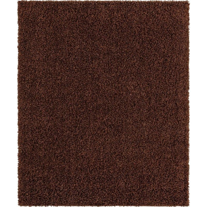 Unique Loom 8' 0 x 10' 0 Solid Shag Chocolate Brown Area Rug