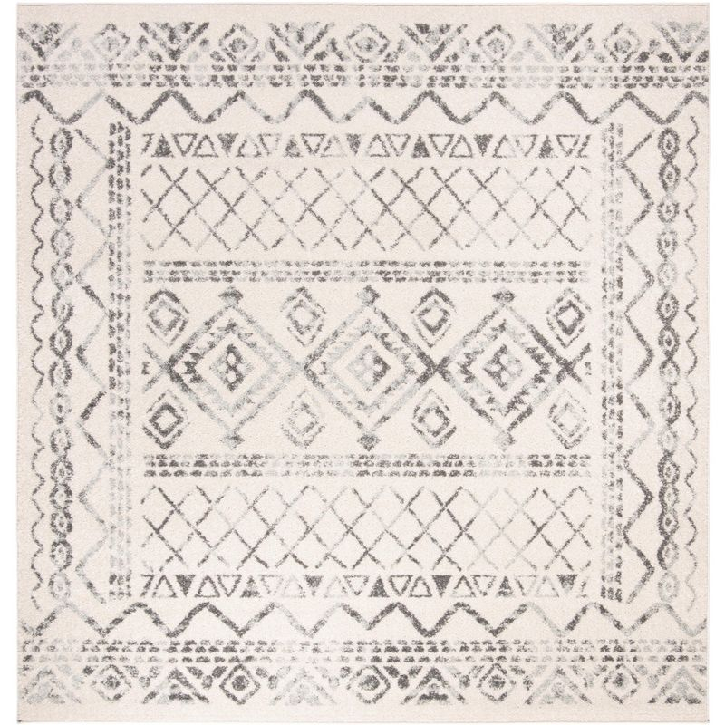 Tulum TUL268 Power Loomed Area Rug - Ivory/Grey - 8'x8' - Safavieh.