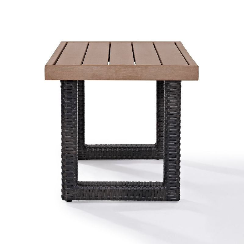 Beaufort Side Table - Crosley: Modern Wicker & Resin, UV-Resistant Patio Furniture