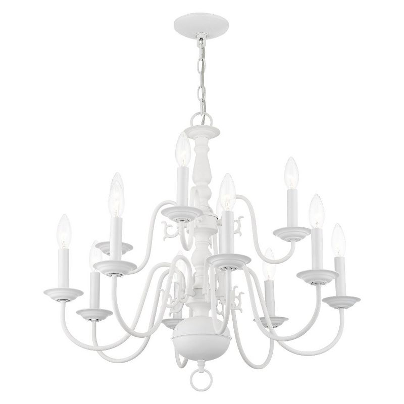 Livex Lighting Williamsburgh 12 - Light Chandelier in  White