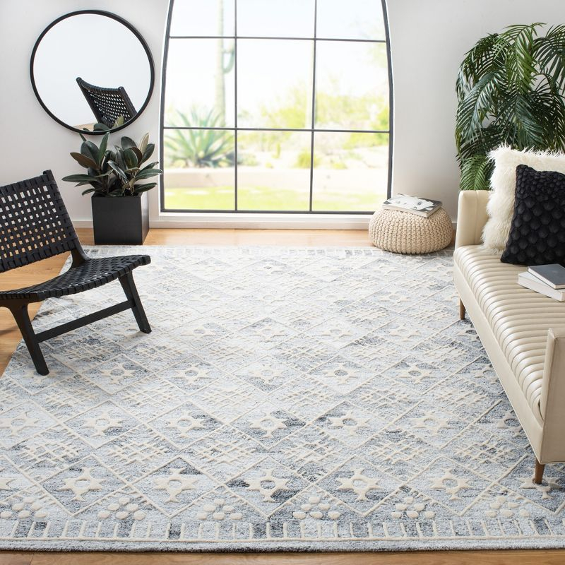 Roslyn ROS803 Hand Tufted Area Rug - Grey/Ivory - 6'x9' - Safavieh.