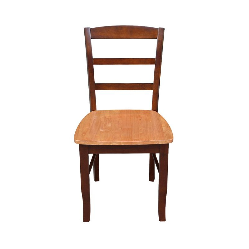 International Concepts Set of 2 Madrid Ladderback Chairs Cinnamon/Espresso: Hardwood Frame, Spot Clean, No Arms