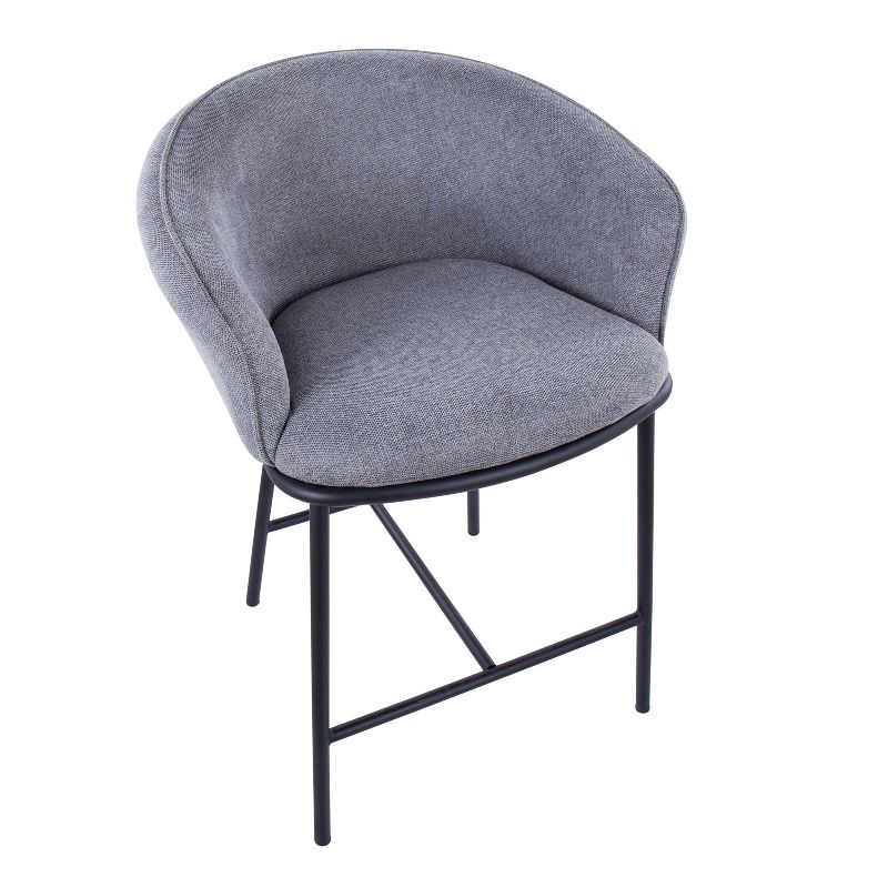 Set of 2 Ashland Counter Height Barstools Gray - LumiSource: Upholstered, Steel Frame, 250lb Capacity