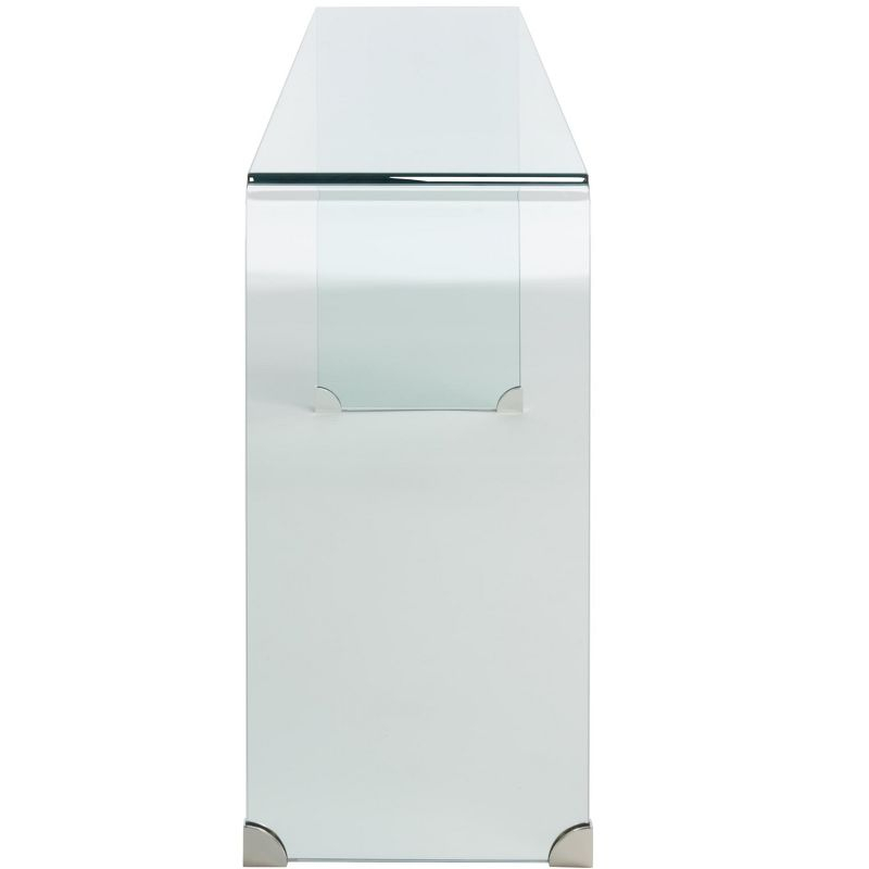Huck Tempered Glass Console - Clear - Safavieh