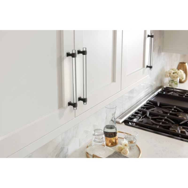 Amerock Glacio 8 inch (203mm) Center-to-Center Clear/Black Bronze Cabinet Pull