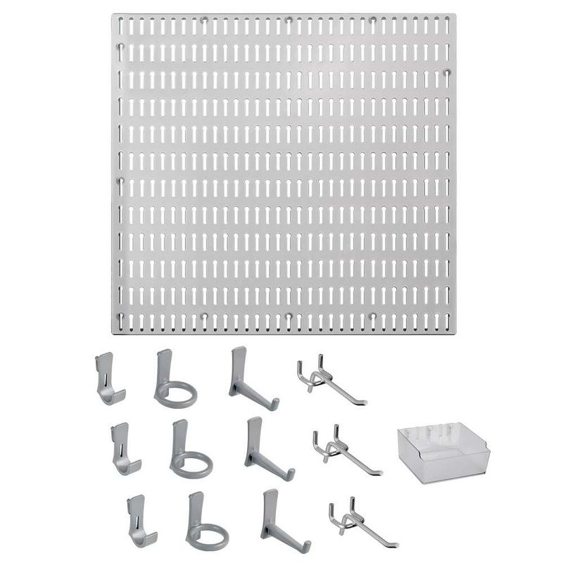 Allspace 14 Piece Garage Organizer Wall Storage System with Pegboard, Hooks and Hangers