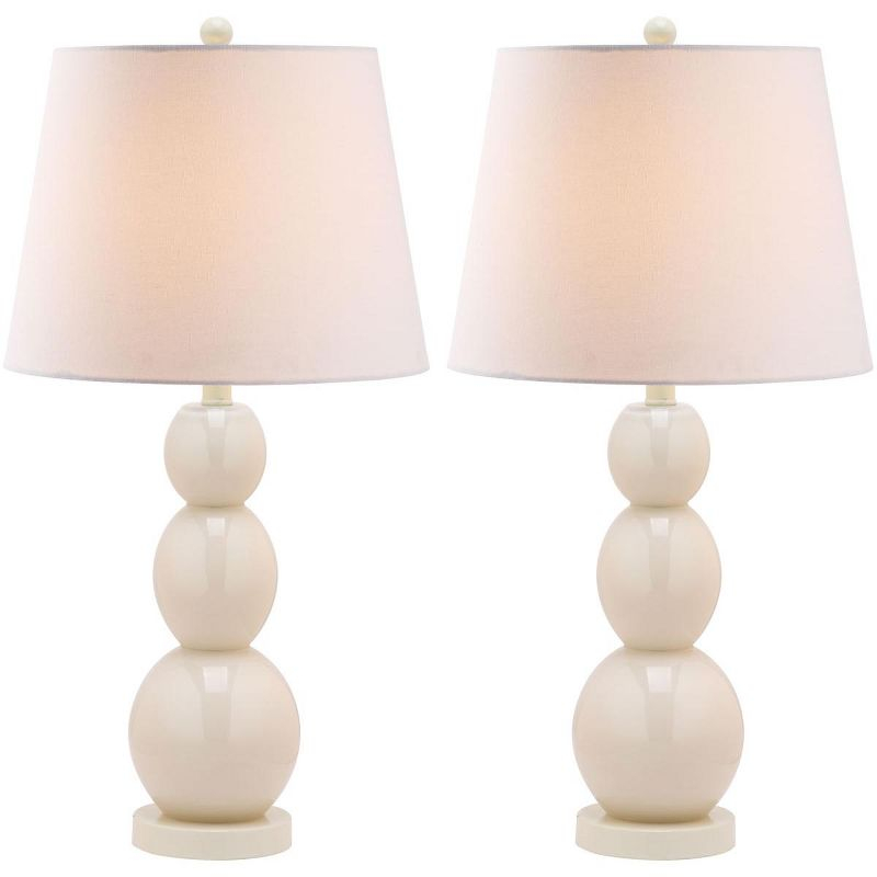 Jayne 3 Sphere Table Lamp (Set of 2) - 26.5 Inch Height - LIT4089 - Light Grey - Safavieh